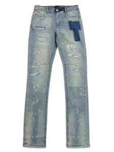 画像1: 【送料無料】RTA BRYANT SKINNY STRETCH DENIM BLUE KYANITE DISTRESSED (1)