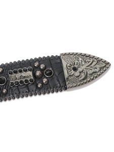 画像4: 【送料無料】B.B.SIMON THE TROJAN LEATHER BELT JET BLACK (4)
