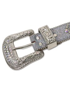 画像2: 【送料無料】B.B.SIMON THE TROJAN AB LEATHER BELT SILVER (2)
