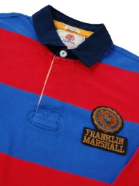 画像3: 【MEGA SALE】FRANKLIN & MARSHALL APPLIQUE RUGGER SHIRTS レッド×ブルー ＃3018-4098