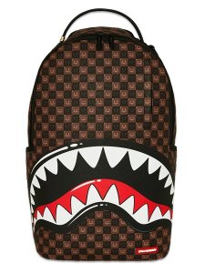 画像1: 【送料無料】SPRAYGROUND SHARKS IN PARIS WTF BUBBLE BROWN CHECK DLXSV BACKPACK (1)