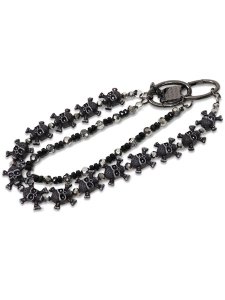 画像2: 【送料無料】B.B.SIMON PANTS CHAIN BLACK SKULLS SILVER BEADS (2)
