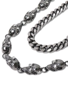 画像2: 【送料無料】B.B.SIMON SKULL & CHAIN BLACK/CLEAR (2)