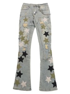 画像1: 【送料無料】GUAPI OLIVE GREEN VINTAGE STARS DENIM (1)