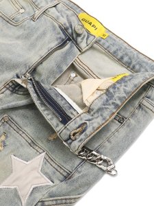 画像4: 【送料無料】GUAPI OLIVE GREEN VINTAGE STARS DENIM (4)
