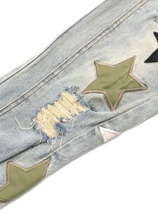 画像6: 【送料無料】GUAPI OLIVE GREEN VINTAGE STARS DENIM (6)