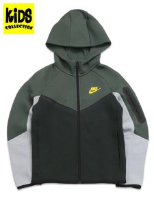 画像1: 【送料無料】【KIDS】NIKE YTH TECH FLEECE FULL ZIP HOODIE-CAMO GREEN (1)