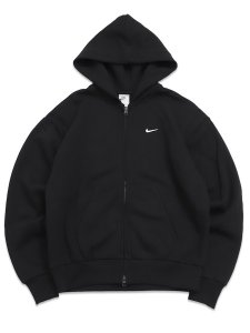 画像1: 【送料無料】NIKE SOLO FLEECE FULL ZIP HOODIE-TOTAL BLACK (1)