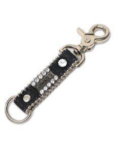 画像1: 【送料無料】B.B.SIMON LEATHER KEY CHAIN BLACK & CLEAR (1)