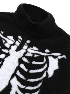 画像3: 【送料無料】MARKET SKELETAL QUARTER ZIP SHERPA PULLOVER BLACK (3)