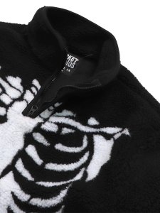 画像4: 【送料無料】MARKET SKELETAL QUARTER ZIP SHERPA PULLOVER BLACK (4)