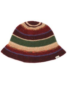画像1: 【送料無料】POLO RALPH LAUREN CROCHET STRIPEBUCKET HAT BROWN MULTI (1)