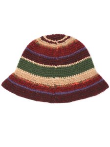 画像2: 【送料無料】POLO RALPH LAUREN CROCHET STRIPEBUCKET HAT BROWN MULTI (2)