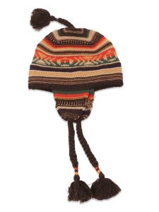 画像2: 【送料無料】POLO RALPH LAUREN TEXTURAL STRIPE EARFLAP HAT BROWN MULTI (2)