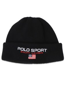 画像1: 【送料無料】POLO RALPH LAUREN POLO SPORT BEANIE POLO BLACK (1)