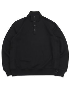 画像1: 【送料無料】REIGNING CHAMP MIDWEIGHT TERRY STANDARD BUTTON MOCKNECK BLACK (1)