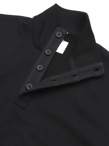 画像4: 【送料無料】REIGNING CHAMP MIDWEIGHT TERRY STANDARD BUTTON MOCKNECK BLACK (4)