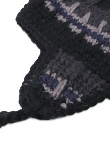 画像2: sublimeroe HAND KINT EARFLAP WT BLACK MIX (2)