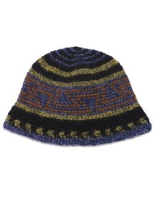 画像1: sublimeroe FINE HAND KNIT HAT BLACK MIX (1)