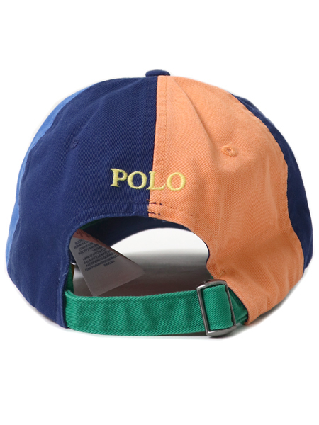 【SALE】POLO RALPH LAUREN COLOR-BLOCKED CHINO CAP GREEN/PEACH/IRIS