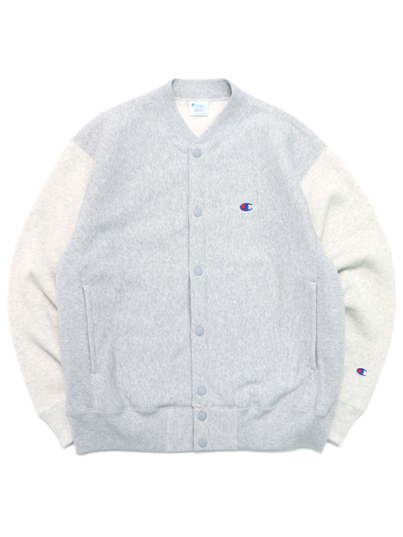 SALE CHAMPION REVERSE WEAVE SNAP SWEATSHIRT SILVER GRY FIVESTAR