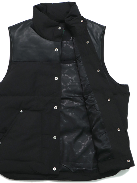 送料無料】SCHOTT CLASSIC LEATHER COMBI DOWN VEST - FIVESTAR