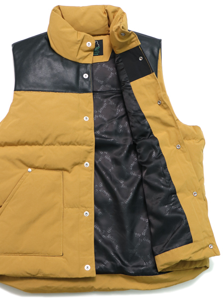 送料無料】SCHOTT CLASSIC LEATHER COMBI DOWN VEST - FIVESTAR