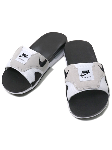 NIKE AIR MAX 1 SLIDE WHITE/BLACK - FIVESTAR