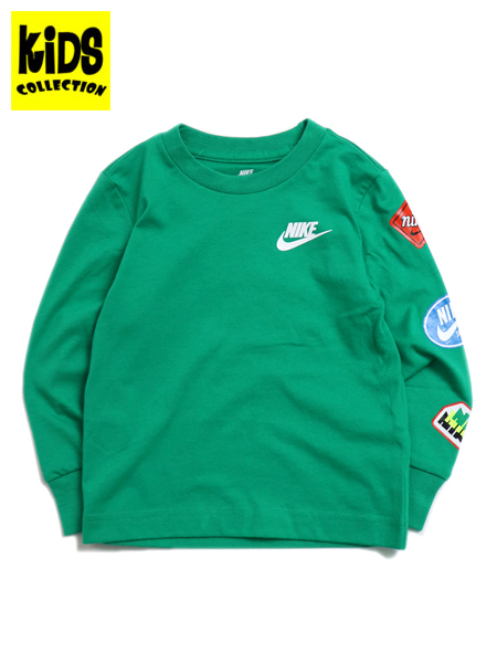 KIDS NIKE Toddler Retro sticker LS TEE STADIUM GRN