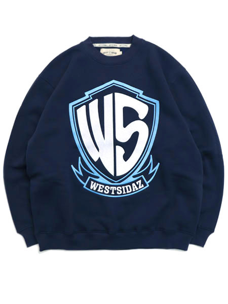 送料無料】WEST WEAR WS EMBROIDERY LOGO CREWNECK NAVY/WHITE - FIVESTAR