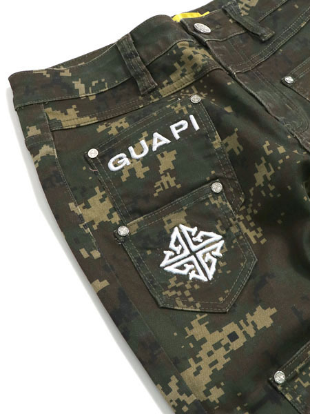 GUAPI Camo Pockets Flared Denim 32