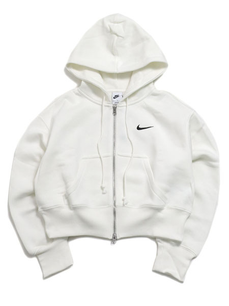 NIKE WMNS PHNX FLC CROP FZ HDY-SAIL/BLACK - FIVESTAR