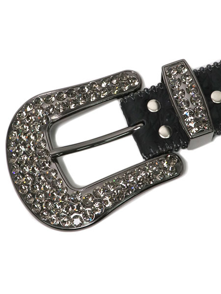 送料無料】B.B.SIMON JAY BLACK DIAMOND LEATHER BELT - FIVESTAR