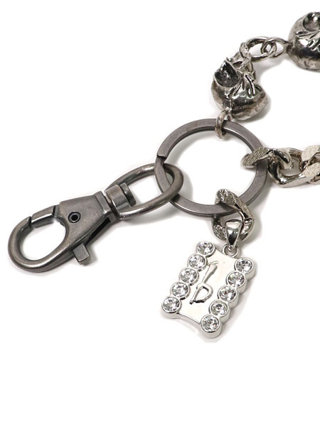 送料無料】B.B.SIMON SINGLE SKULLS SILVER PANTS CHAIN - FIVESTAR