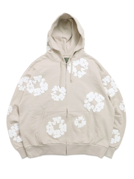 送料無料】DENIM TEARS COTTON WREATH ZIP HOODIE CREAM - FIVESTAR
